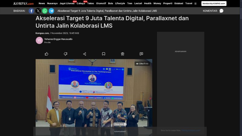 Akselerasi Target 9 Juta Talenta Digital, Parallaxnet dan Untirta Jalin Kolaborasi LMS